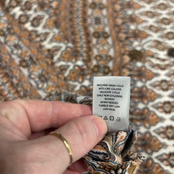 JOHN MARK Rayon Linen Boho Top Size XL Artsy Lagenlook Pockets Festival Tunic - Picture 11 of 11